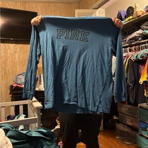 PINK Victoria's Secret Blue Long Sleeve Tee